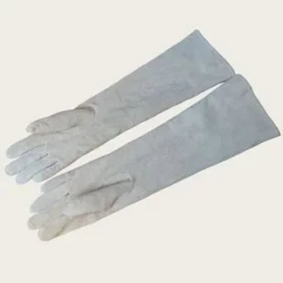 Adrienne Landau Beige Long Leather Gloves - Picture 5 of 6